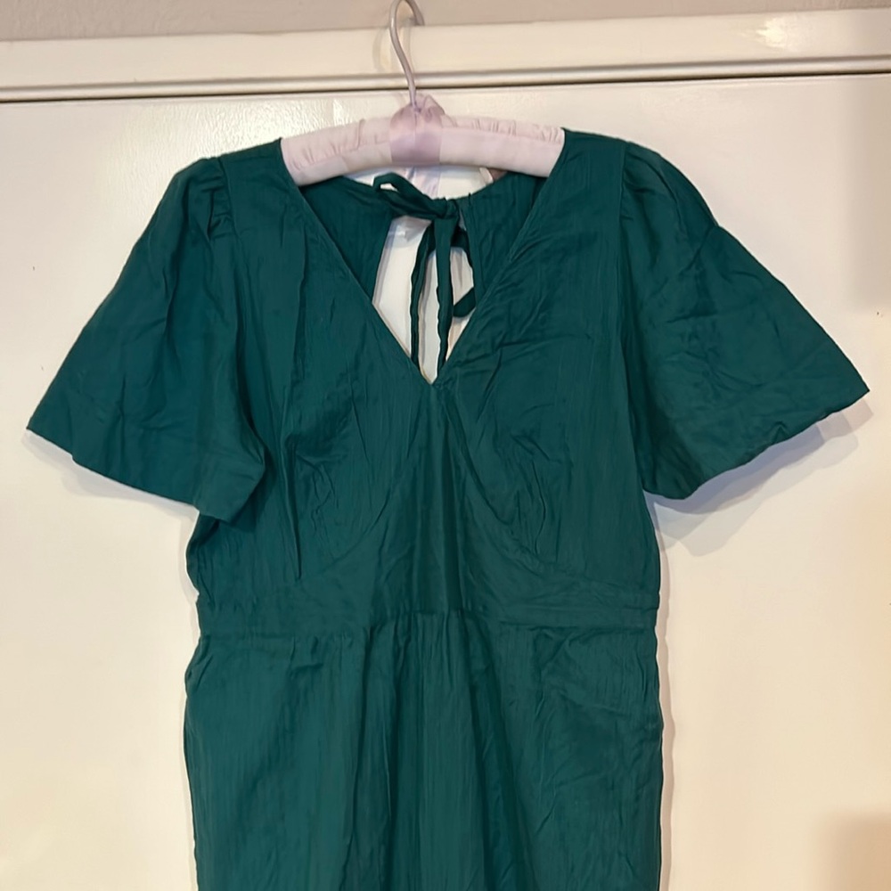 Loft, dark green jumpsuit